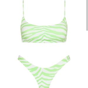 COPY - Triangle green zebra scoop bikini with the…